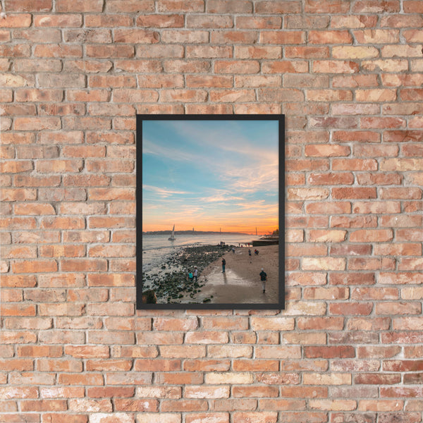 Lisbon Sunset View: Matte Framed Poster