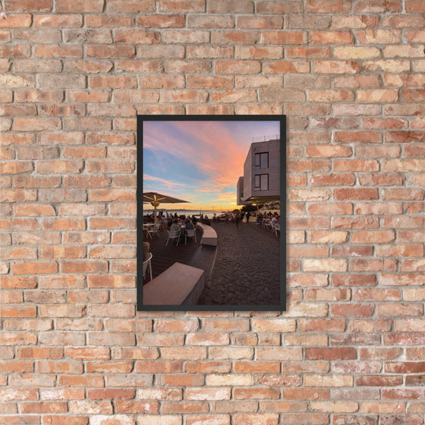 Lisbon Docks Sunset: Matte Framed Poster