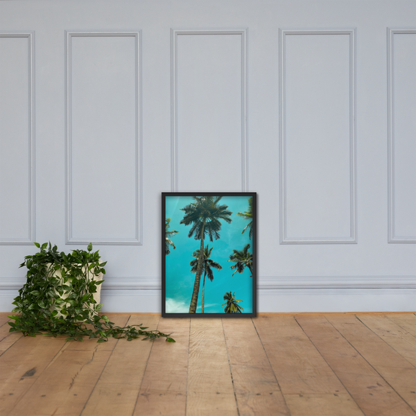 Abidjan Sky Palm Tree: Matte Framed Poster