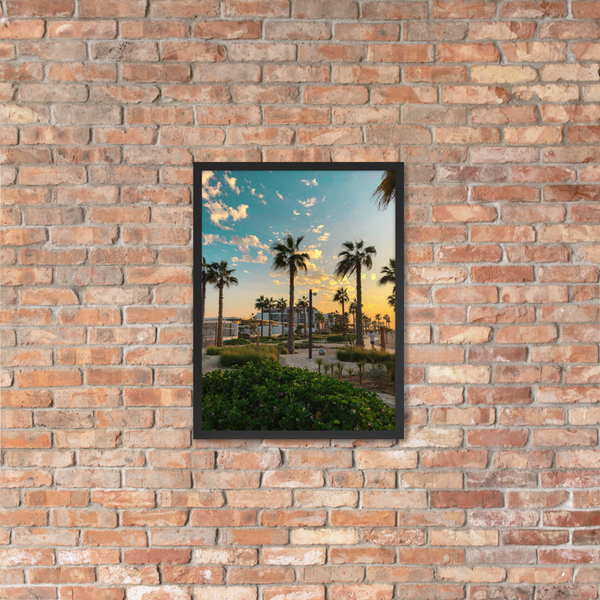 Dubai Sunset Palm: Matte Framed Poster