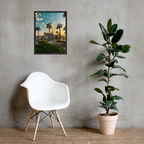 Dubai Sunset Palm: Matte Framed Poster