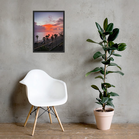 Las Palmas Sunrise View: Matte Framed Poster